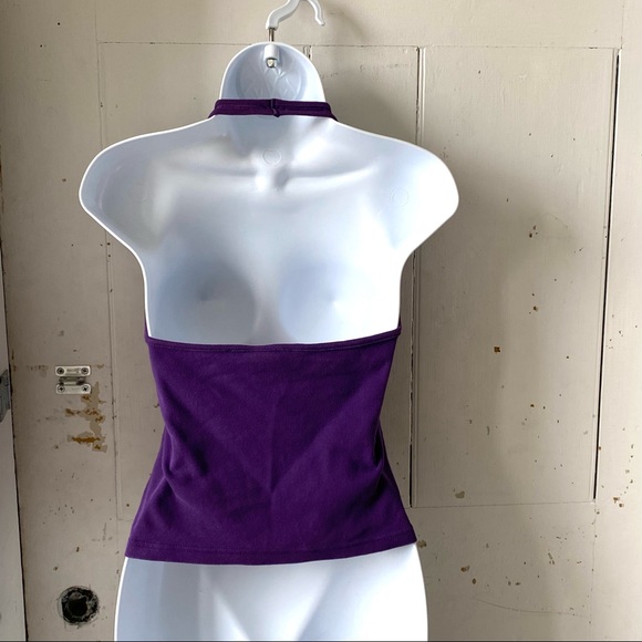 Vintage Y2K Old Navy Graphic Halter Top With Rhinestones - Picture 3 of 10